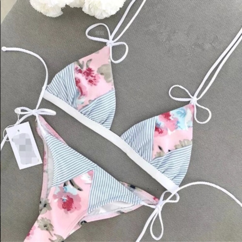 Pastel Patchwork Floral Bikini